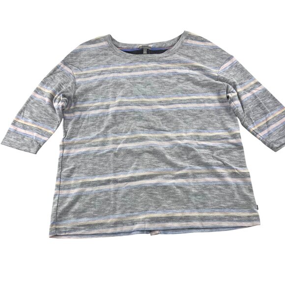 T By Talbots Striped Polyester Cotton Spandex Top Xp - Picture 1 of 8